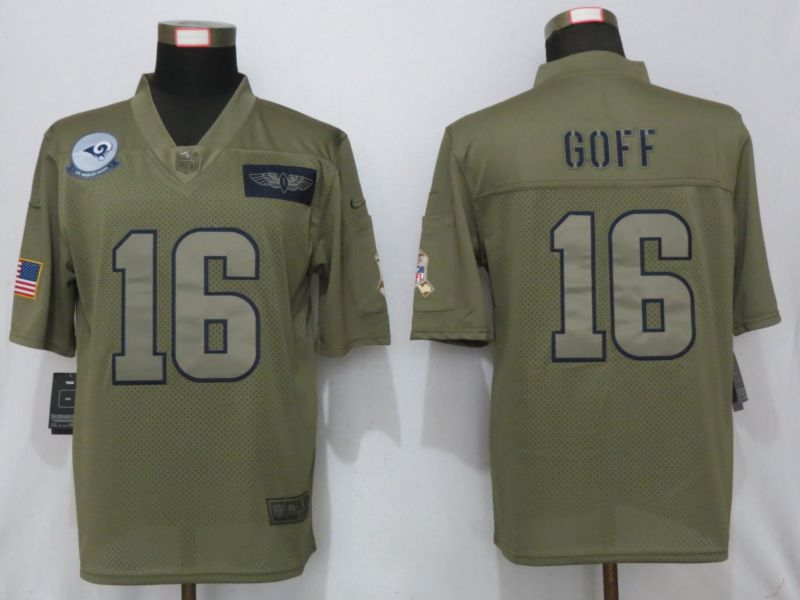 Men St.Louis Rams #16 Goff Nike Camo 2019 Salute to Service Limited NFL Jerseys